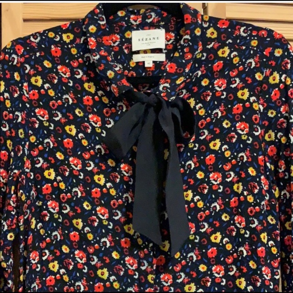 Sezane Floral Button down Blouse